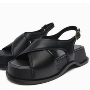 Zara Black Platform Sandals